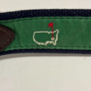 Masters by Vineyard Vines Augusta National Green/Navy Canvas Leather Belt 44